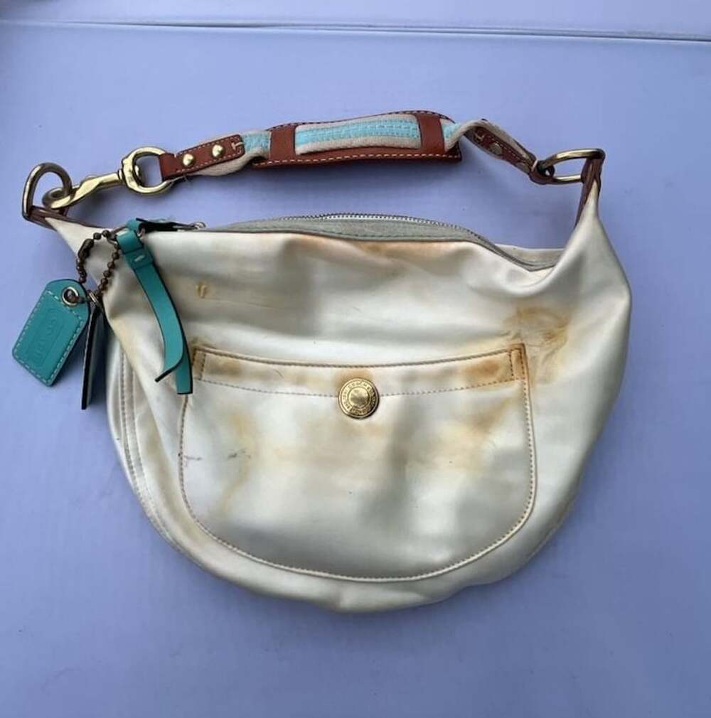 Coach Hamptons Ivory Satin Hobo Shoulder Bag NM050-116